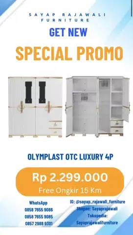 Lemari Plastik Olymplast OTC Luxury 4P murah area Jogja (ars)