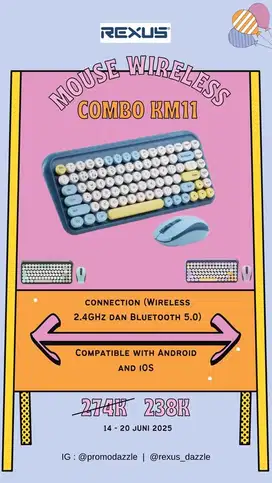 Keyboard wireless combo KM11 rexus