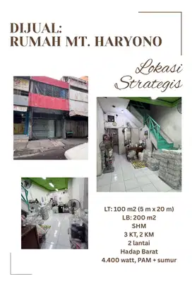 Jual Rumah di Tengah Kota MT Haryono Semarang Bisa Nego