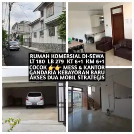 RUMAH KOMERSIAL DISEWAKAN DIKONTRAKKAN GANDARIA UTARA KEBAYORAN BARU
