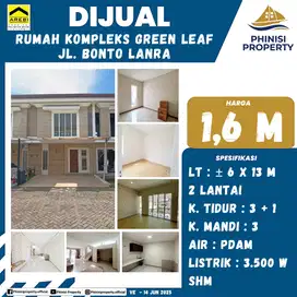 DIJUAL RUMAH 2 LANTAI DI GREEN LEAF BONTO LANRA