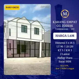 Rumah Baru Karang Empat Gang Zodiak Row 2 Mobil Los dkt Ploso Lebak