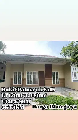rumah 1 lantai bukit palma baru gress dekat sekolah supermarket