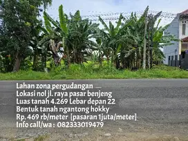 469 rb/meter termurah tanah nol jl. raya pasar benjeng