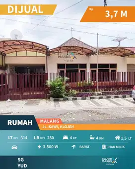 DIJUAL Rumah Terawat Kokoh Full Kayu Jati di Area Kawi, Klojen Malang