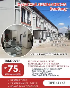 Rumah Take Over Kredit dekat Mall Summarecon Bandung Nego sampai Deal!