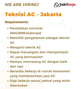 Lowongan Kerja Teknisi AC