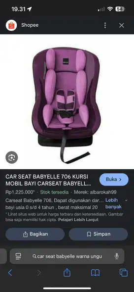 CAR SEAT BABYELLE 706