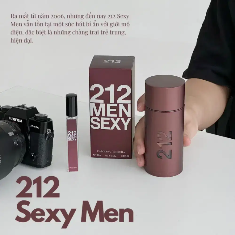 Decant Sample Original 10ml Carolina Herrera 212 Men Sexy EDT