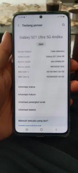 Jual Samsung Galaxy S21 Ultra 5G ( Ram 12/256GB Resmi SEIN )