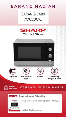 SHARP R21D0 Microwave Oven 23 Liter R-21D0(S)IN