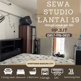 studio sewa termurah furnished /bln lt 19 apartemen bassura city