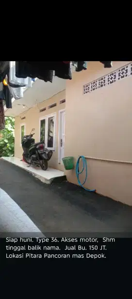 Rumah murah siap huni di putaran kota Depok