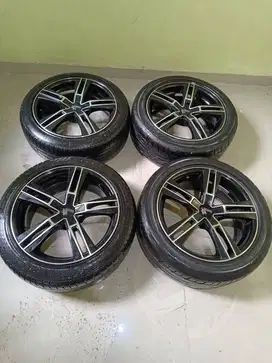 Dijual velg lenso ring 17et 35 lebar 7.5 baut 5 + ban 215/50 r17