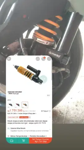 Dijual shock motor vespa sprint