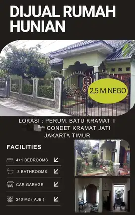 DI JUAL RUMAH KERAMAT JATI JAKARTA TIMUR