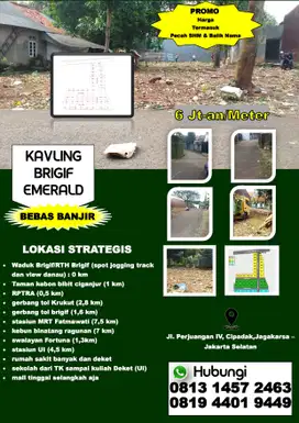 Tanah Kavling View Waduk Brigif Jakarta Selatan