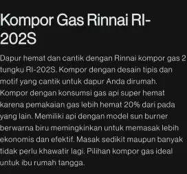Kompor Gas 2 Tungku plus selang regulator