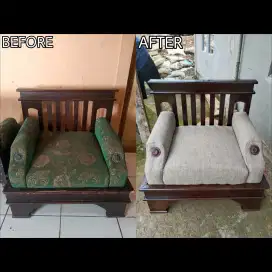JASA SERVICE SATU SET KURSI KAYU MINIMALIS