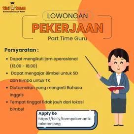 Lowongan Part Time Guru Bimbel