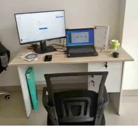 Meja Kerja, Meja Belajar, Meja Tulis, Meja Komputer + Kursi Kantor New