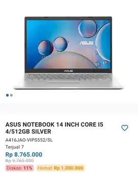 ASUS NOTEBOOK 14 INCH CORE i5