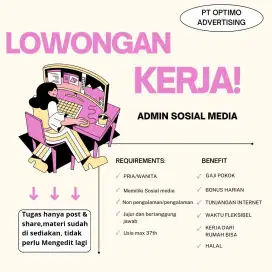 Lowongan AS sosial media admin