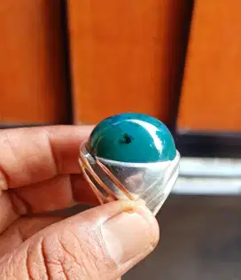 Batu Bacan Doko LAWASAN Ring Perak Tebal (kadar 90%) Size BABON