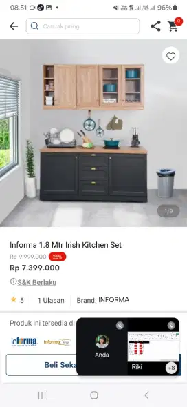 Informa 1.8 mtr irish kitchen set