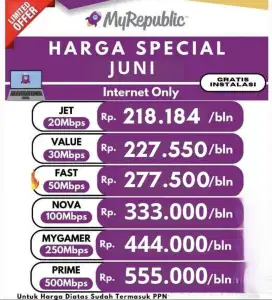 PROMO PASANG BARU WIFI MY REPUBLIC