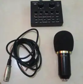 Soundcard V8 dan Mic Taffware BM 800