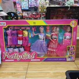 mainan anak barbie set isi 3