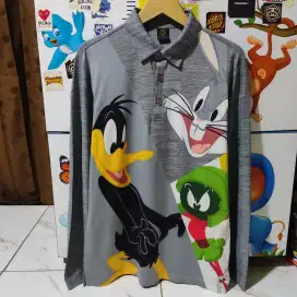 Kaos polo shirt Long Sleeve Warner Bross Looney Tunes  vintage Size  M