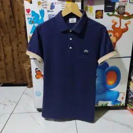 Kaos polo shirt LACOSTE Bold colour navy Size M