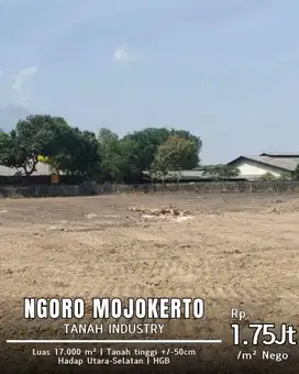 Dijual tanah industry di Ngoro  ️ROW Jalan 20 mtr