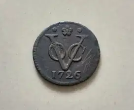 Uang Koin VOC Tahun 1726 Holland Detail.