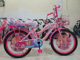 Sepeda anak cewek 20inci (keranjang besi)