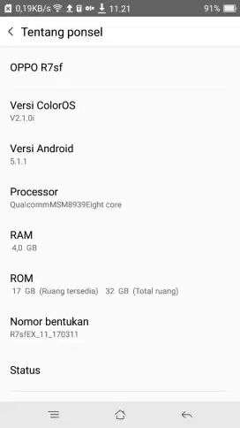Oppo r7sf 4/32 unit only+bonus softcase