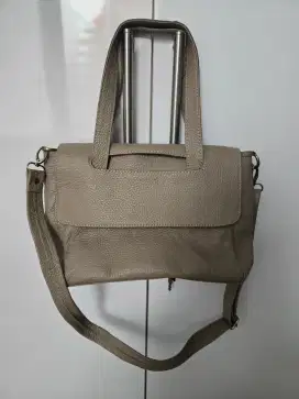 Tas kulit asli motif kulit jeruk warna abu
