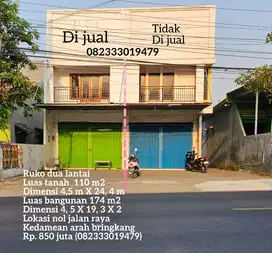 Termurah ruko dua lantai nol jl. raya bringkang arah kedamean