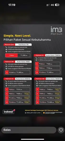 PROMO ESIM INDOSAT PLATINUM‼️