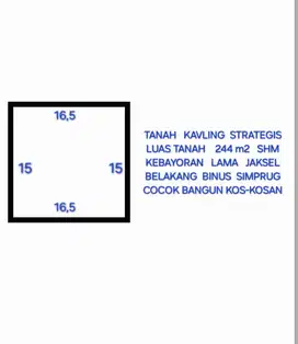 TANAH KAVLING DI SIMPRUG GROGOL SELATAN KEBAYORAN LAMA