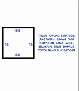 TANAH KAVLING DI SIMPRUG GROGOL SELATAN KEBAYORAN LAMA