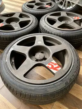 Rare Velg Spoon R17 + Ban 98% Jazz yaris vios brio mazda caya agya