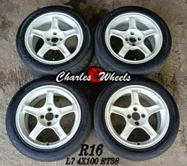 Velg + ban advan r16 4x100 jazz city yaris dll