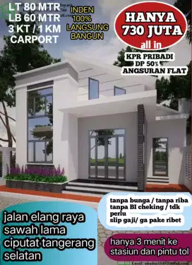 RUMAH NEWAH 1 LANTAI BISA KPR TANPA BUNGA