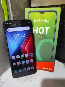 Infinix hot 10 play 4/64 komplit no minus original,siap game seharian