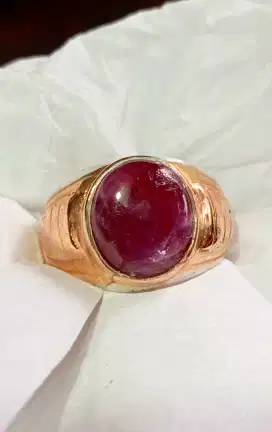 Red ruby ring perak suasa mewah plus memo