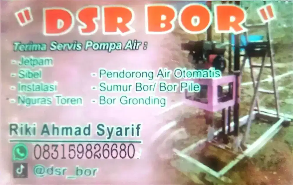 Terima jasa servis pompa air panggilan dan buat sumur bor