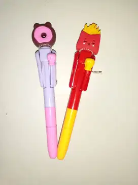 Pulpen Karakter Lucu (Donat & Kentang Goreng)